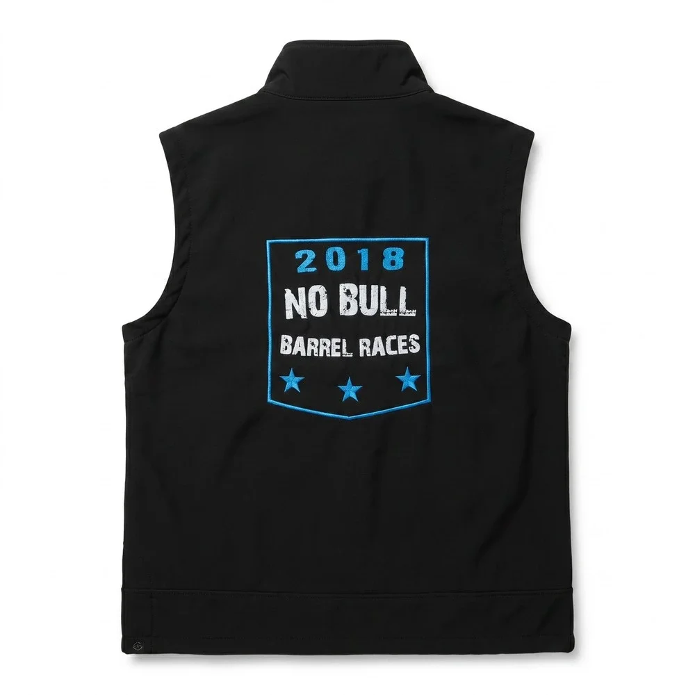 Carroll Original Wear Vest Mens XL Black Excellent 2018 No Bull Barrel Races Zip